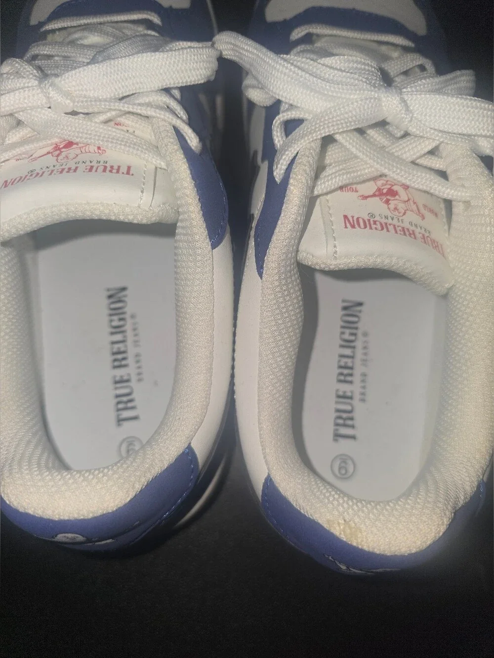 True Religion Men’s White and Blue Low-Top Sneakers